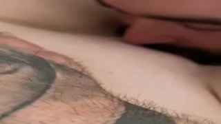 Perverted man is fingering hirsute pussy of crazy nana