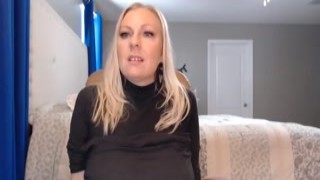 Fair haired stunning bitch sucks and rides enormous penis of her male greedily