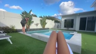 POV video of thick ass busty bbw blonde Jessie Rogers fucked anal.