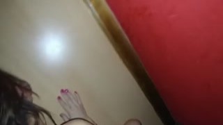 Pale skinned GF with shaved pussy gets poked missionary style